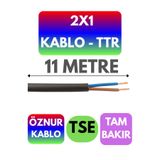 Avarson Öznur 2X1 TTR Kablo, 11 Metre, Siyah
