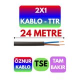 Avarson Öznur 2X1 TTR Kablo, 24 Metre, Siyah