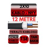 Avarson Öznur 2x10 NYY Yeraltı Kablosu, 12 Metre