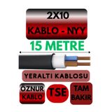 Avarson Öznur 2x10 NYY Yeraltı Kablosu, 15 Metre