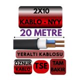 Avarson Öznur 2x10 NYY Yeraltı Kablosu, 20 Metre