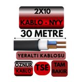 Avarson Öznur 2x10 NYY Yeraltı Kablosu, 30 Metre