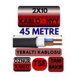 Avarson Öznur 2x10 NYY Yeraltı Kablosu, 45 Metre