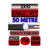 Avarson Öznur 2x10 NYY Yeraltı Kablosu, 50 Metre