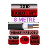 Avarson Öznur 2x10 NYY Yeraltı Kablosu, 8 Metre