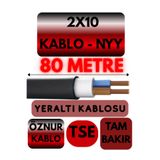 Avarson Öznur 2x10 NYY Yeraltı Kablosu, 80 Metre