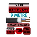 Avarson Öznur 2x10 NYY Yeraltı Kablosu, 9 Metre