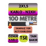 Avarson Öznur 2X1,5 N2XH Yer Altı Kablosu, 100 Metre, Alev İletmez
