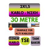 Avarson Öznur 2X1,5 N2XH Yer Altı Kablosu, 30 Metre, Alev İletmez