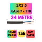 Avarson Öznur 2x2,5 TTR Kablo, 24 Metre, Siyah