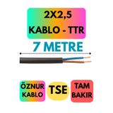 Avarson Öznur 2x2,5 TTR Kablo, 7 Metre, Siyah