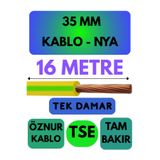 Avarson Öznur 35 MM NYA Enerji Kablosu, 16 Metre, Sarı-Yeşil