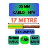 Avarson Öznur 35 MM NYA Enerji Kablosu, 17 Metre, Sarı-Yeşil