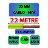 Avarson Öznur 35 MM NYA Enerji Kablosu, 22 Metre, Sarı-Yeşil