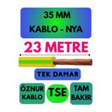 Avarson Öznur 35 MM NYA Enerji Kablosu, 23 Metre, Sarı-Yeşil