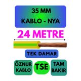 Avarson Öznur 35 MM NYA Enerji Kablosu, 24 Metre, Sarı-Yeşil
