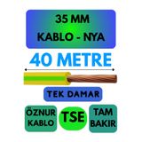 Avarson Öznur 35 MM NYA Enerji Kablosu, 40 Metre, Sarı-Yeşil