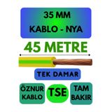 Avarson Öznur 35 MM NYA Enerji Kablosu, 45 Metre, Sarı-Yeşil