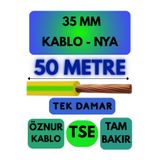Avarson Öznur 35 MM NYA Enerji Kablosu, 50 Metre, Sarı-Yeşil