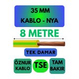 Avarson Öznur 35 MM NYA Enerji Kablosu, 8 Metre, Sarı-Yeşil