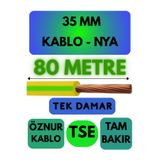 Avarson Öznur 35 MM NYA Enerji Kablosu, 80 Metre, Sarı-Yeşil