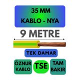 Avarson Öznur 35 MM NYA Enerji Kablosu, 9 Metre, Sarı-Yeşil