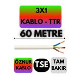 Avarson Öznur 3X1 TTR Kablo, 60 Metre, Beyaz