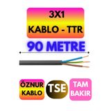 Avarson Öznur 3x1 TTR Kablo, 90 Metre, Siyah
