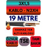 Avarson Öznur 3X1,5 N2XH (Alev Iletmez) Yer Altı Kablosu Metre Seçenekli - 19 METRE