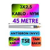 Avarson Öznur 3x2,5 NYM Antigron Kablo, 45 Metre, Gri