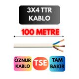 Avarson Öznur 3x4 TTR Kablo, 100 Metre, Beyaz