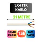 Avarson Öznur 3x4 TTR Kablo, 21 Metre, Beyaz