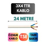 Avarson Öznur 3x4 TTR Kablo, 24 Metre, Beyaz