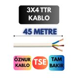 Avarson Öznur 3x4 TTR Kablo, 45 Metre, Beyaz