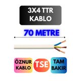 Avarson Öznur 3x4 TTR Kablo, 70 Metre, Beyaz