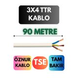 Avarson Öznur 3x4 TTR Kablo, 90 Metre, Beyaz