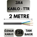 Avarson Öznur 3x4 Ttr Kablo Metre Seçenekli (Siyah) - 2 METRE