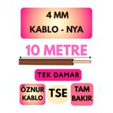 Avarson Öznur 4 MM NYA Kablo, 10 Metre, Kahverengi