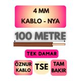 Avarson Öznur 4 MM NYA Kablo, 100 Metre, Kahverengi