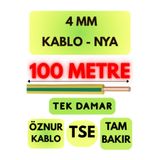 Avarson Öznur 4 MM NYA Kablo, 100 Metre, Sarı-Yeşil