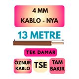 Avarson Öznur 4 MM NYA Kablo, 13 Metre, Kahverengi