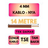 Avarson Öznur 4 MM NYA Kablo, 14 Metre, Kahverengi