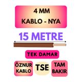 Avarson Öznur 4 MM NYA Kablo, 15 Metre, Kahverengi