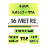 Avarson Öznur 4 MM NYA Kablo, 16 Metre, Sarı-Yeşil, Enerji Kablosu