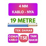 Avarson Öznur 4 MM NYA Kablo, 19 Metre, Mavi