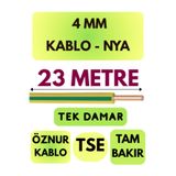 Avarson Öznur 4 MM NYA Kablo, 23 Metre, Sarı-Yeşil