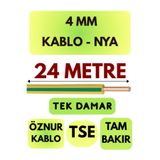 Avarson Öznur 4 MM NYA Kablo, 24 Metre, Sarı-Yeşil