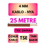 Avarson Öznur 4 MM NYA Kablo, 25 Metre, Kahverengi
