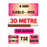 Avarson Öznur 4 MM NYA Kablo, 30 Metre, Kahverengi