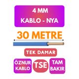 Avarson Öznur 4 MM NYA Kablo, 30 Metre, Mavi